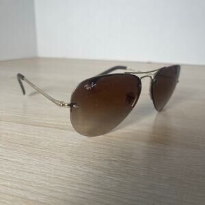 Ray-Ban RB3449 001/13 Aviator Sunglasses 59-14-135 Gold FRAMES ONLY PARTS ONLY
